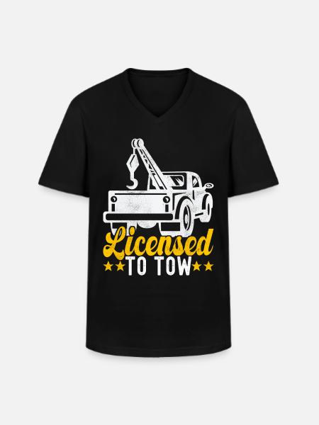 Abschleppwagen Abschleppdienst - Männer-T-Shirt mit V-Ausschnitt - Schwarz