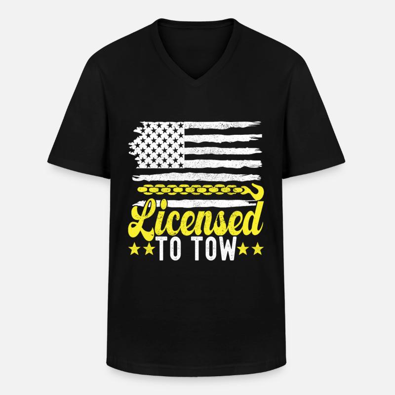 Abschleppwagen Abschleppdienst - Männer-T-Shirt mit V-Ausschnitt - Schwarz