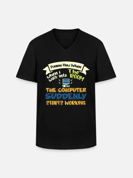 Computerprogrammierer Für Informationstechnologie - Männer-T-Shirt mit V-Ausschnitt - Schwarz