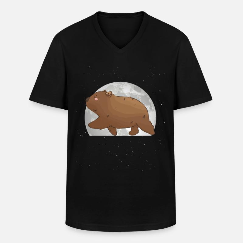 Wombat Mond - Männer-T-Shirt mit V-Ausschnitt - Schwarz