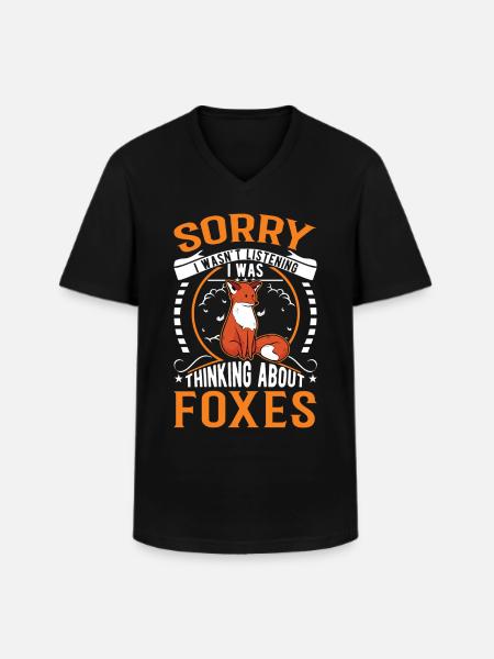 Fox Gift Red Fox - Men's V-Neck T-Shirt - black