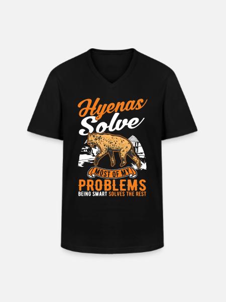 Hyäne Geschenk Erdwolf Hyena - Männer-T-Shirt mit V-Ausschnitt - Schwarz