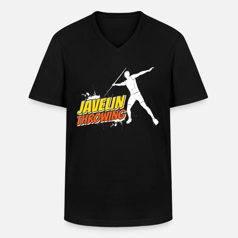 Speerwerfen Speerwerfer Speerwurf Speer - Männer-T-Shirt mit V-Ausschnitt - Schwarz