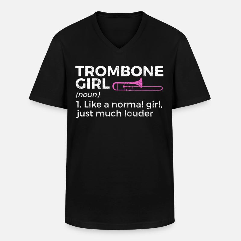 Posaune Musiker Blasmusik - Männer-T-Shirt mit V-Ausschnitt - Schwarz