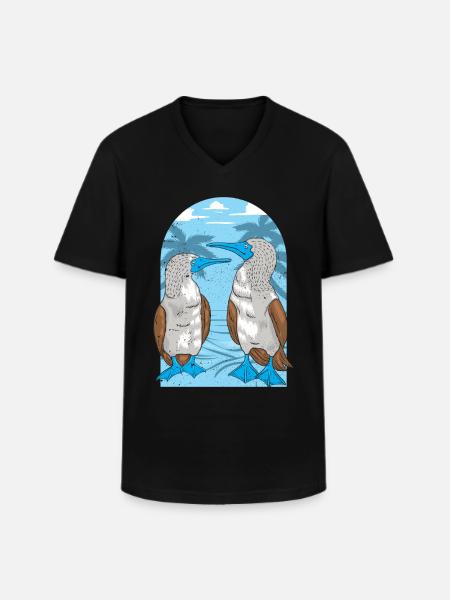 Seabirds Blue-footed - Men's V-Neck T-Shirt - black