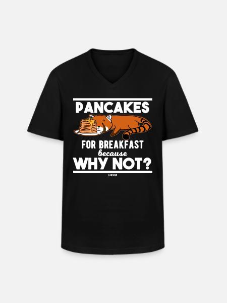 Pancakes for breakfast - Men's V-Neck T-Shirt - black