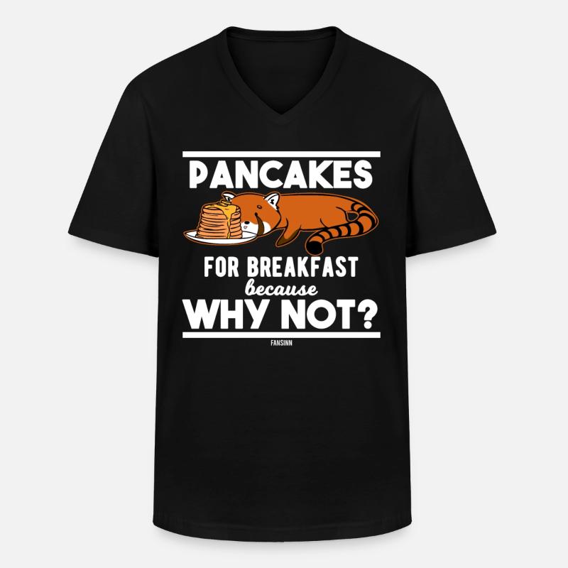 Pancakes for breakfast - Men's V-Neck T-Shirt - black