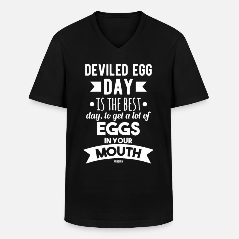 Deviled Eggs Day - Men's V-Neck T-Shirt - black