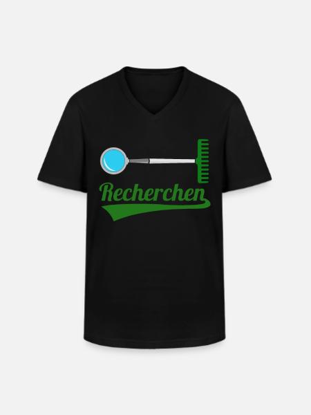 Recherchen Wortwitz - Männer-T-Shirt mit V-Ausschnitt - Schwarz