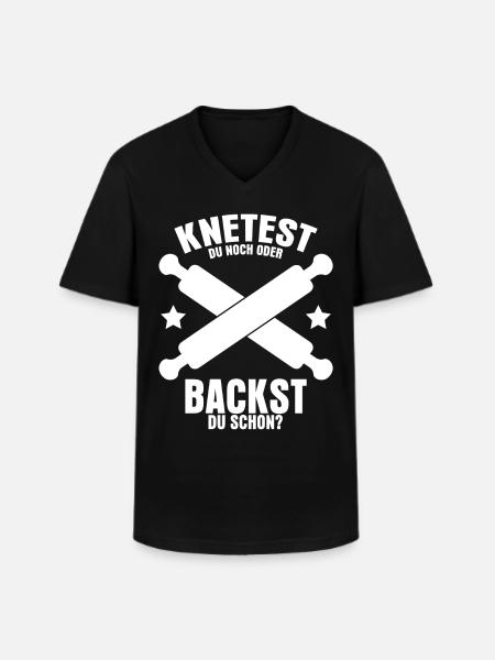 Bäcker Brot Backen Bäckerei - Männer-T-Shirt mit V-Ausschnitt - Schwarz