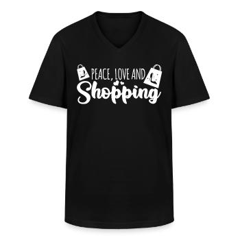Shopping shoes buy high heels - Men's V-Neck T-Shirt - black - Front - AI Model Male 178 dark (178cm)