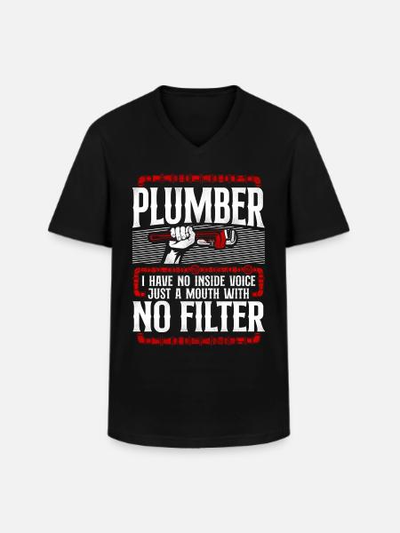 Loodgieter Loodgieter Ik heb geen - Klassiek mannen T-shirt met V-hals - zwart