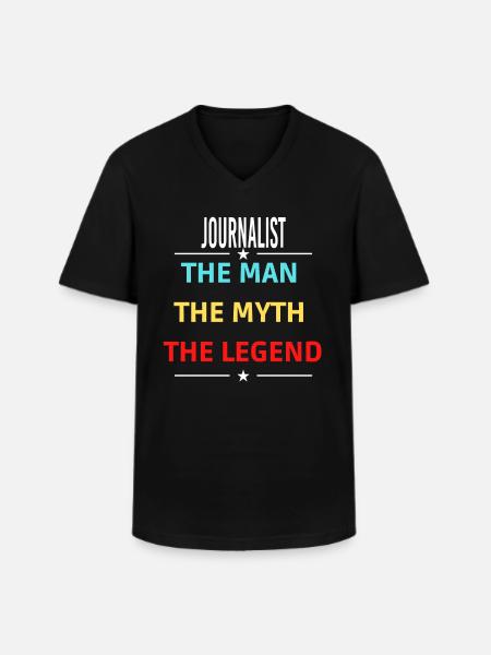 De man de mythe De legende JOURNALIST - Klassiek mannen T-shirt met V-hals - zwart