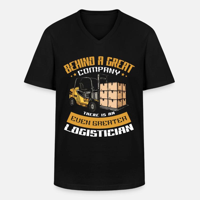 Logistics Profession Tracking Delivery - Men's V-Neck T-Shirt - black