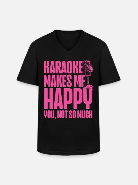 Karaoke Singer 80s Retro Karaoke - Men's V-Neck T-Shirt - black