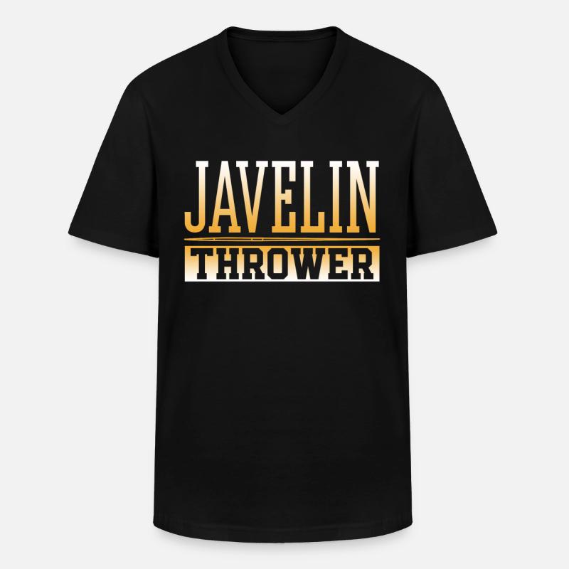 Speerwerfer Speerwerfen Speerwurf Speer - Männer-T-Shirt mit V-Ausschnitt - Schwarz