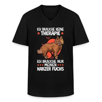 Ich brauche nur meinen Harzer Fuchs Hütefuchs - Männer-T-Shirt mit V-Ausschnitt - Schwarz - Vorne - AI Model Male 178 dark (178cm)