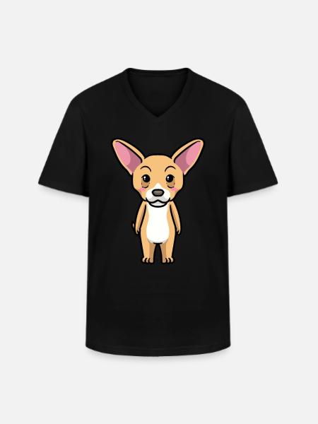 Émoticône Chiweenie Dog - T-shirt col V Homme - noir
