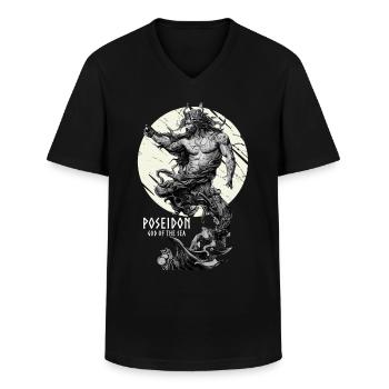 God Of The Sea Poseidon Greek Mythology Gods - Männer-T-Shirt mit V-Ausschnitt - Schwarz - Vorne - AI Model Male 178 dark (178cm)