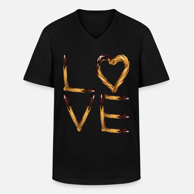 Churros - Männer-T-Shirt mit V-Ausschnitt - Schwarz
