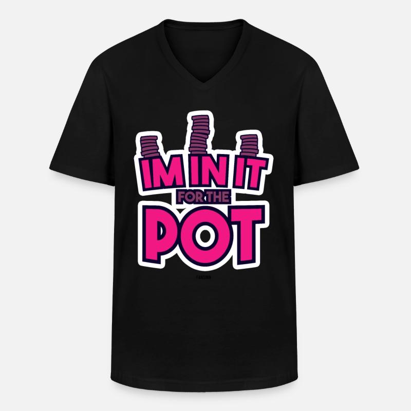 Poker Pot - Männer-T-Shirt mit V-Ausschnitt - Schwarz