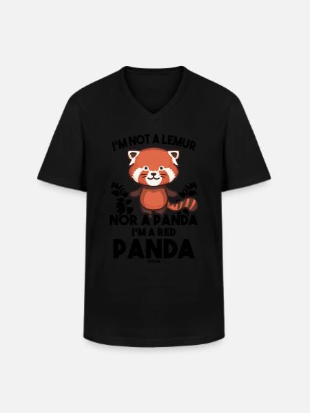 I am a Red Panda - Men's V-Neck T-Shirt - black
