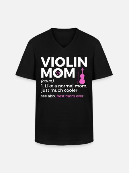 Violon Musicien - T-shirt col V Homme - noir