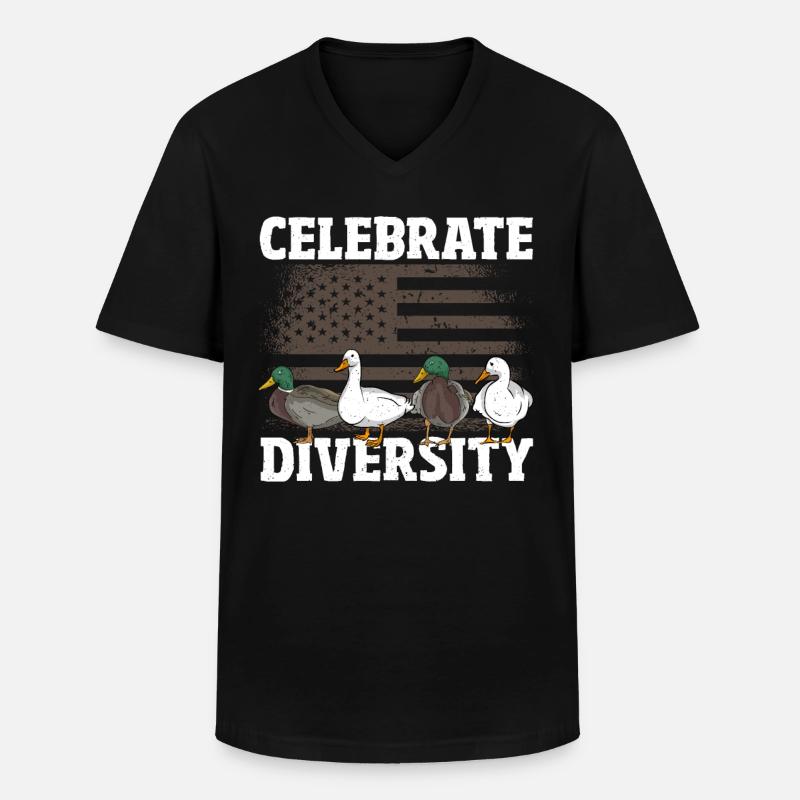 Canards Diversité Sauvagine - T-shirt col V Homme - noir