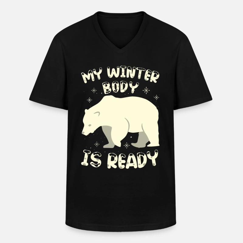 Mein Winterkörper Ist Bereit Eisbär Eisbär Arktis - Männer-T-Shirt mit V-Ausschnitt - Schwarz