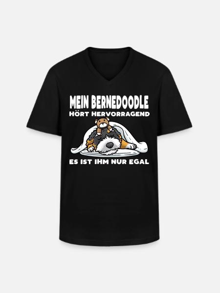 Bernedoodle Hund - Männer-T-Shirt mit V-Ausschnitt - Schwarz