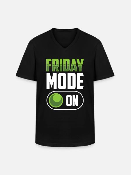 Friday Mode A Finally Friday Sarcastic - Men's V-Neck T-Shirt - black