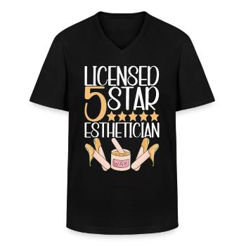 Beautician Cosmetics - Men's V-Neck T-Shirt - black - Front - AI Model Male 178 dark (178cm)