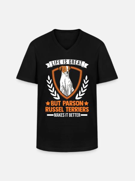Parson Russell Terrier Geschenk - Männer-T-Shirt mit V-Ausschnitt - Schwarz
