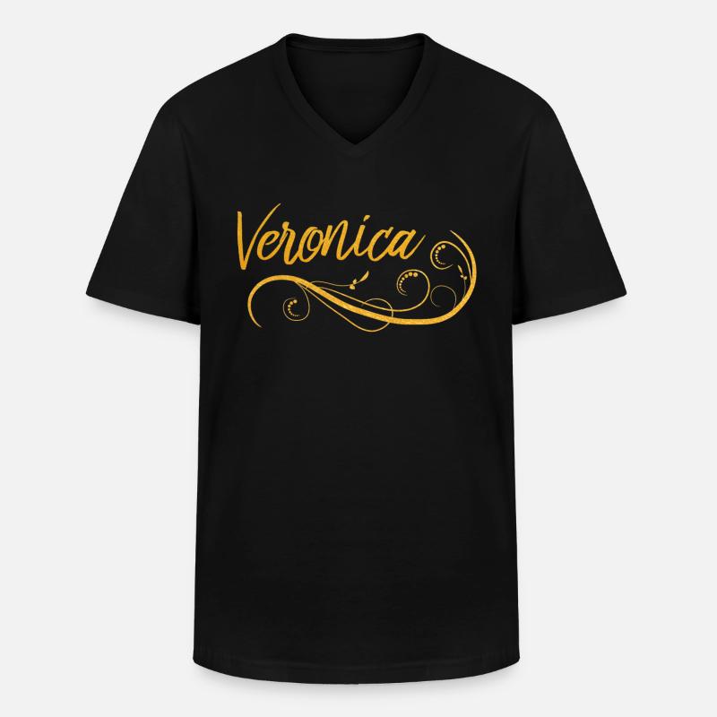 Veronica - Männer-T-Shirt mit V-Ausschnitt - Schwarz