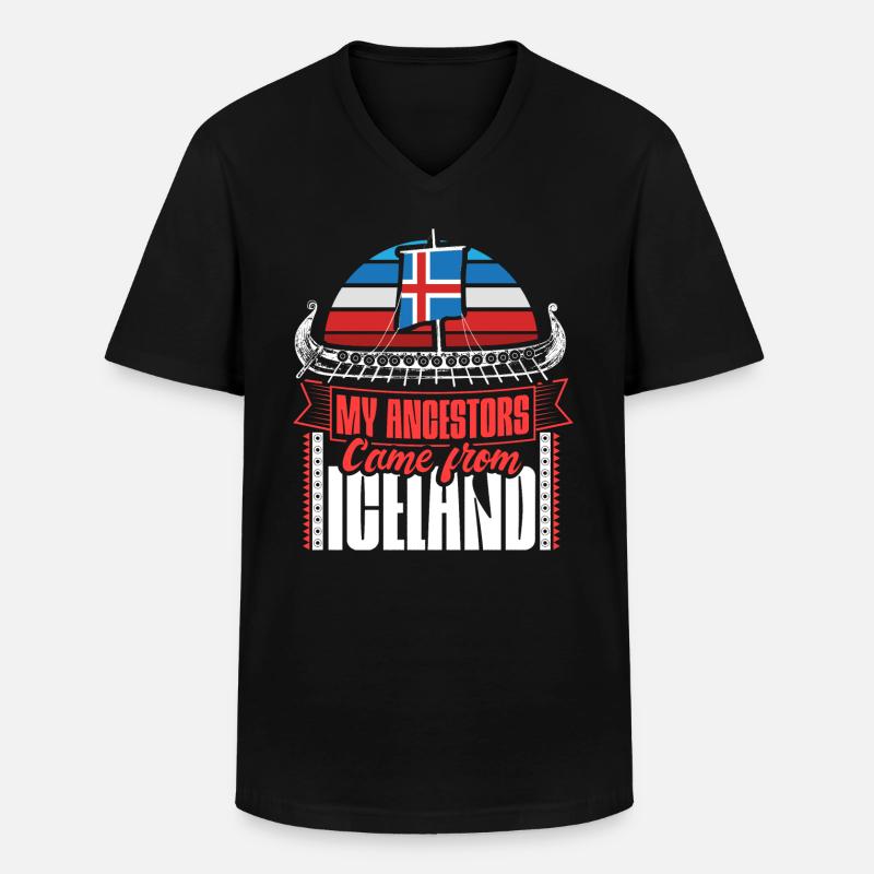 Island Staat - Männer-T-Shirt mit V-Ausschnitt - Schwarz