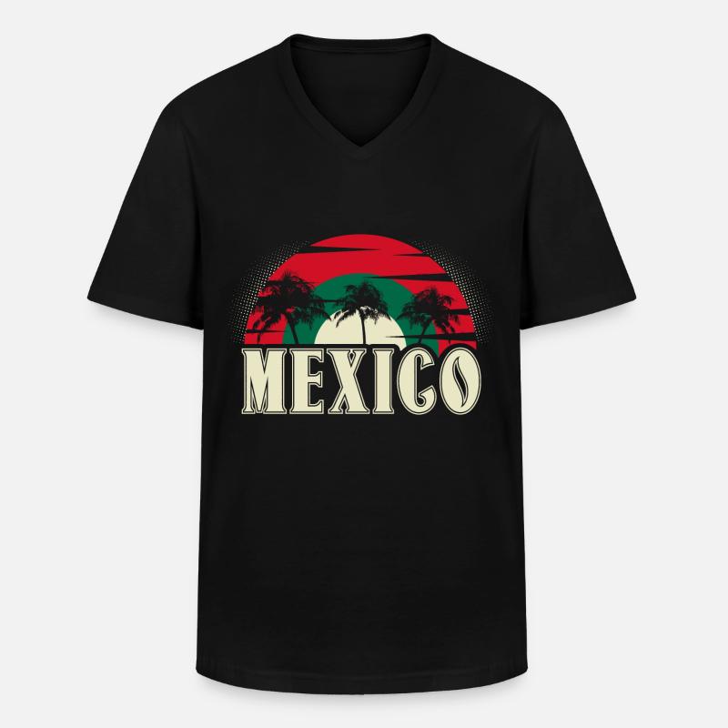 Mexiko - Männer-T-Shirt mit V-Ausschnitt - Schwarz