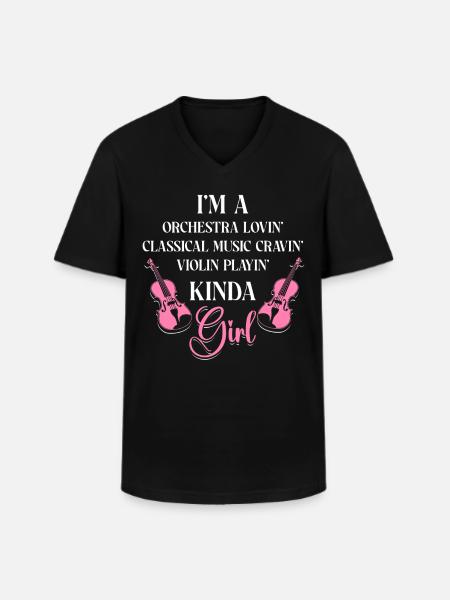 Violoniste Fille I’m A - T-shirt col V Homme - noir