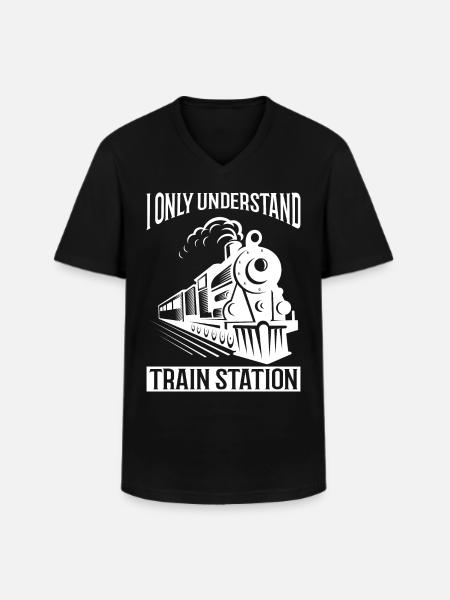 Train Modellbauer, Modelllokomitive Lok Lokomotive - Men's V-Neck T-Shirt - black