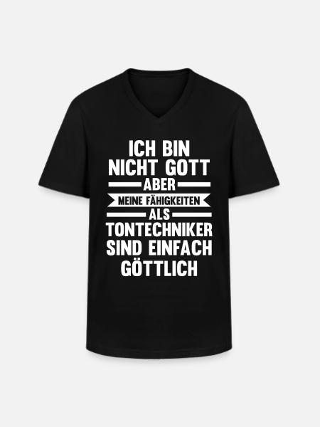 Toningenieur Tontechnik Tontechniker - Männer-T-Shirt mit V-Ausschnitt - Schwarz