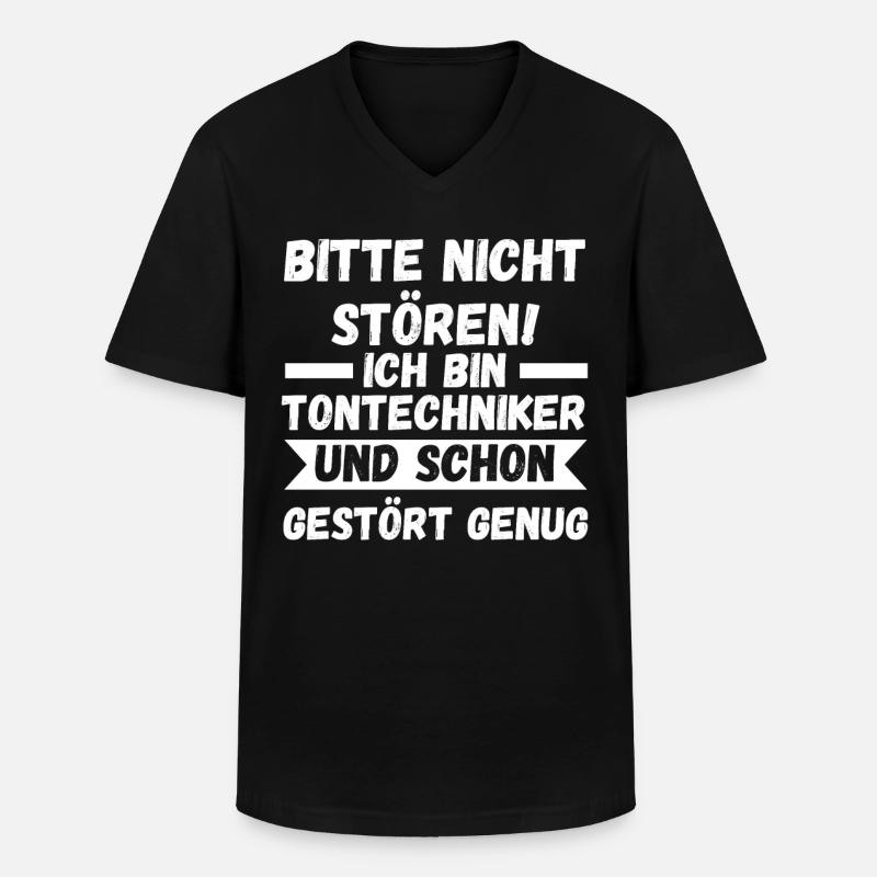 Toningenieur Tontechnik Tontechniker - Männer-T-Shirt mit V-Ausschnitt - Schwarz