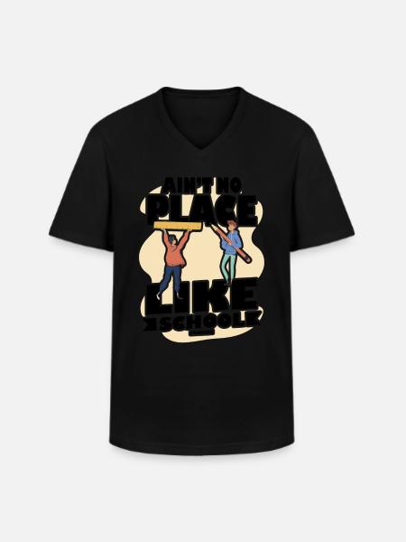 Children love school - Men's V-Neck T-Shirt - black