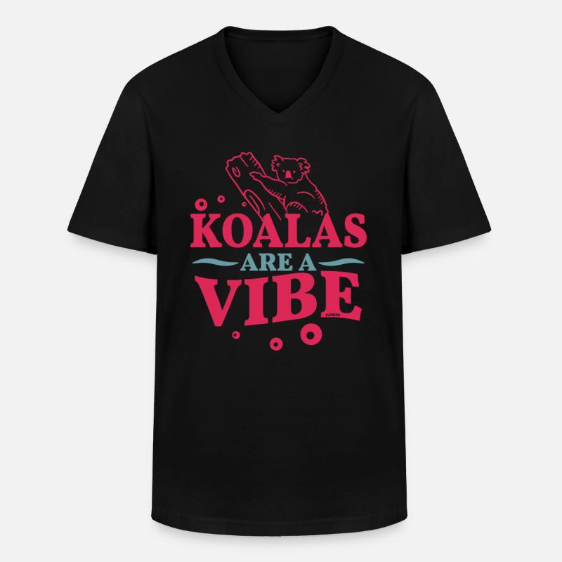 cute koala on a tree - Men's V-Neck T-Shirt - black