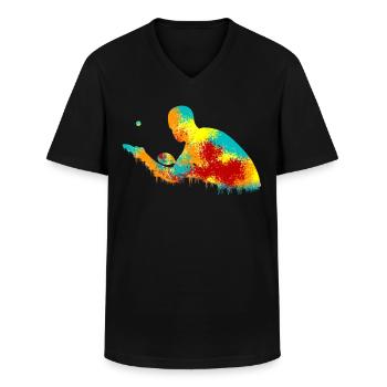 Tischtennisspieler Tischtennis - Männer-T-Shirt mit V-Ausschnitt - Schwarz - Vorne - AI Model Male 178 dark (178cm)