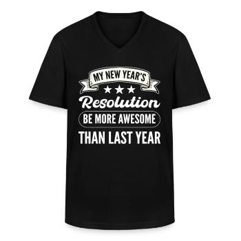 My New Year's Resolution New Years Eve - Men's V-Neck T-Shirt - black - Front - AI Model Male 178 dark (178cm)