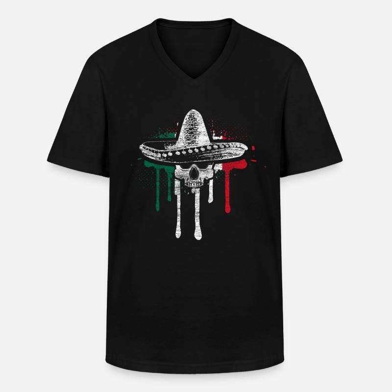 Mexiko Siesta Geschenkidee - Männer-T-Shirt mit V-Ausschnitt - Schwarz