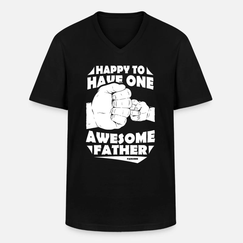 Vater - Männer-T-Shirt mit V-Ausschnitt - Schwarz