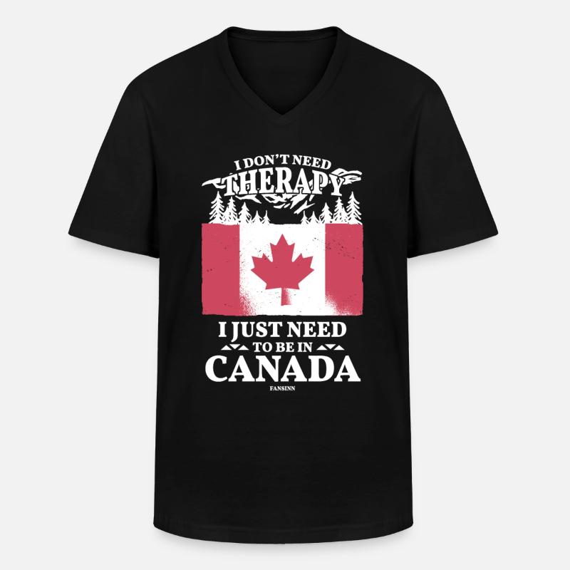 Canada - Männer-T-Shirt mit V-Ausschnitt - Schwarz