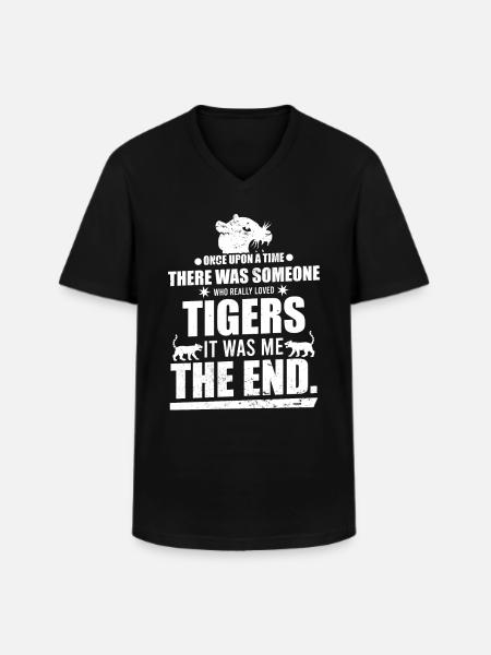 Tiger - Männer-T-Shirt mit V-Ausschnitt - Schwarz