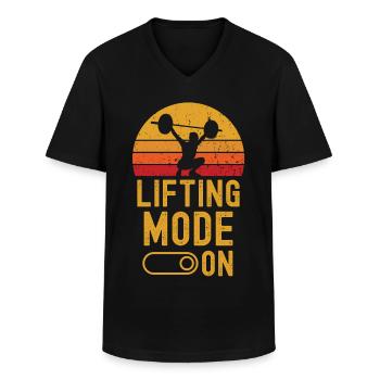 Lifting Mode on retro vintage - Männer-T-Shirt mit V-Ausschnitt - Schwarz - Vorne - AI Model Male 178 dark (178cm)