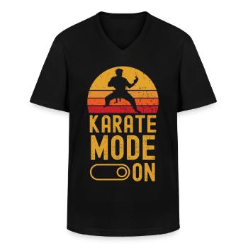Karaté Mode sur rétro vintage - T-shirt col V Homme - noir - Devant - AI Model Male 178 dark (178cm)